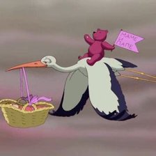 Схема вышивки «Аист с корзинкой»