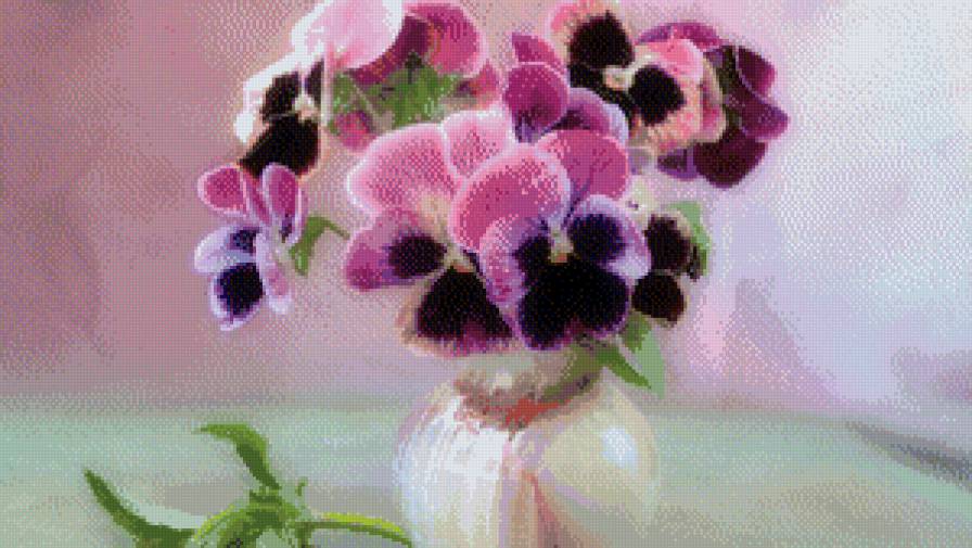 анютины глазки - цветы, букет - предпросмотр