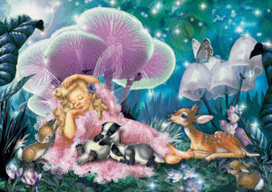 сладкий сон - лес, дети, животные, сказка - предпросмотр