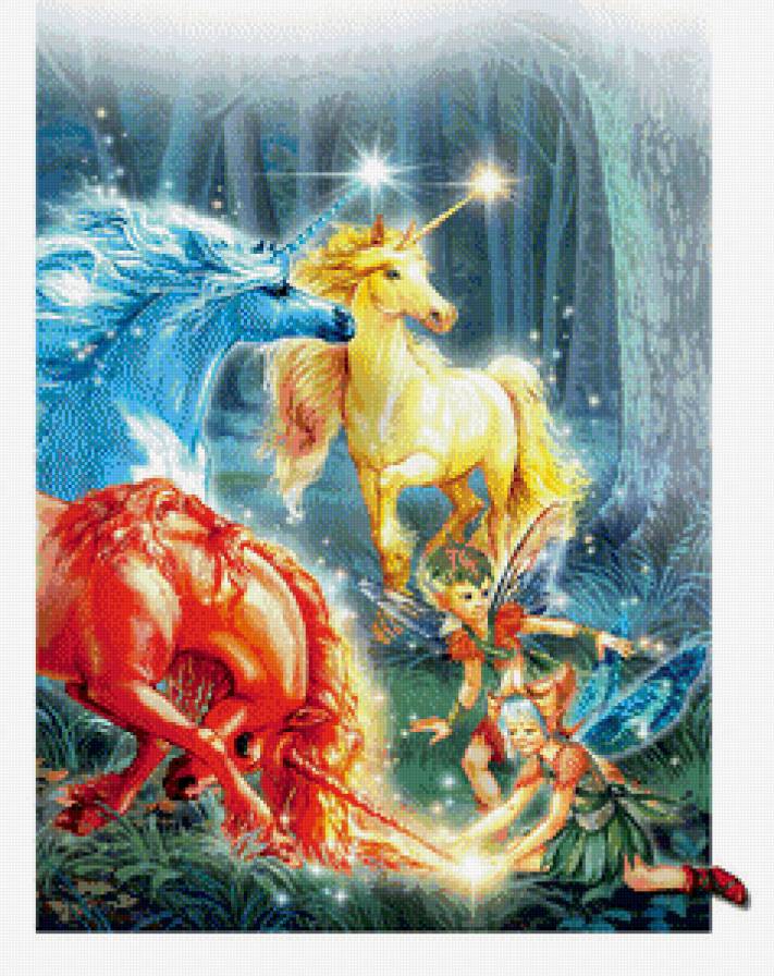 единороги - сказка, лошадь, детское, единорог, эльфы, лошади, фентези - предпросмотр