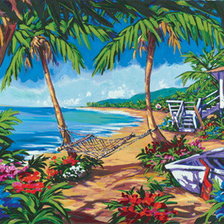 Схема вышивки «домик у моря»