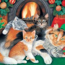 Схема вышивки «котики»