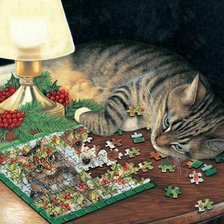 Схема вышивки «котик»