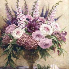 Схема вышивки «букет скатерть слева»