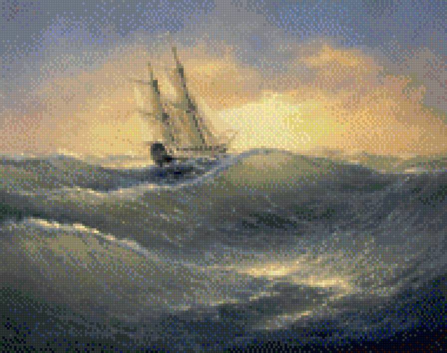 Море штормит - корабль, море - предпросмотр