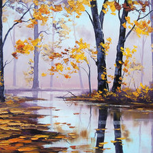 Схема вышивки «река осенью»