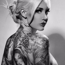 Схема вышивки «Татуированная девушка»