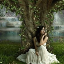 Схема вышивки «мечтательница»