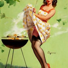 Схема вышивки «Домохозяйка 50-х»