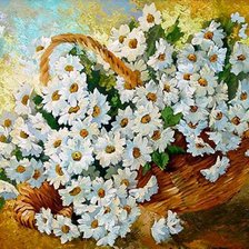 Схема вышивки «корзина ромашек»