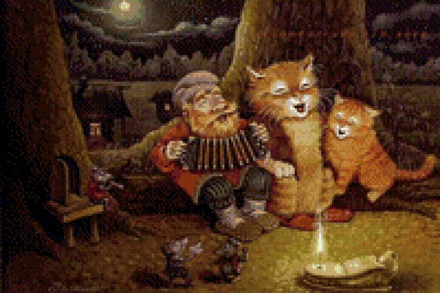 гулянье с домовым - веселье, мыши, коты, костер, полночь, домовой - предпросмотр