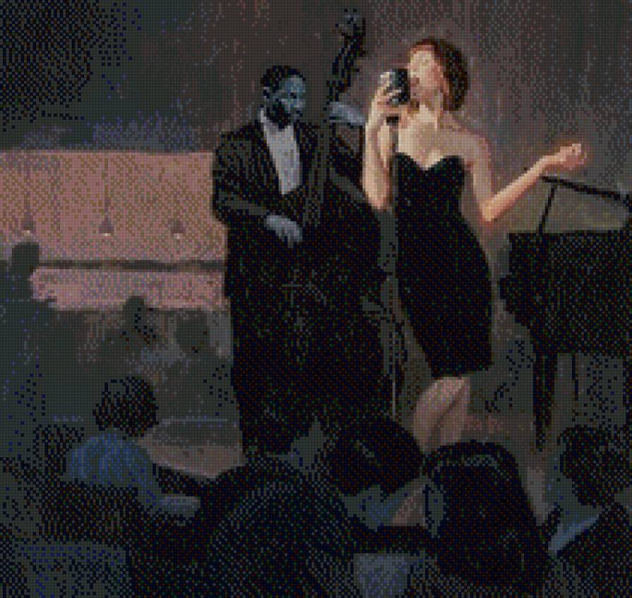 джаз - женщина, сцена, клуб, джаз, певица - предпросмотр