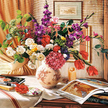 Схема вышивки «цветы»