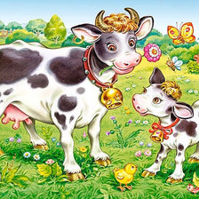 Схема вышивки «коровки»