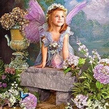 Схема вышивки «девочка-бабочка»