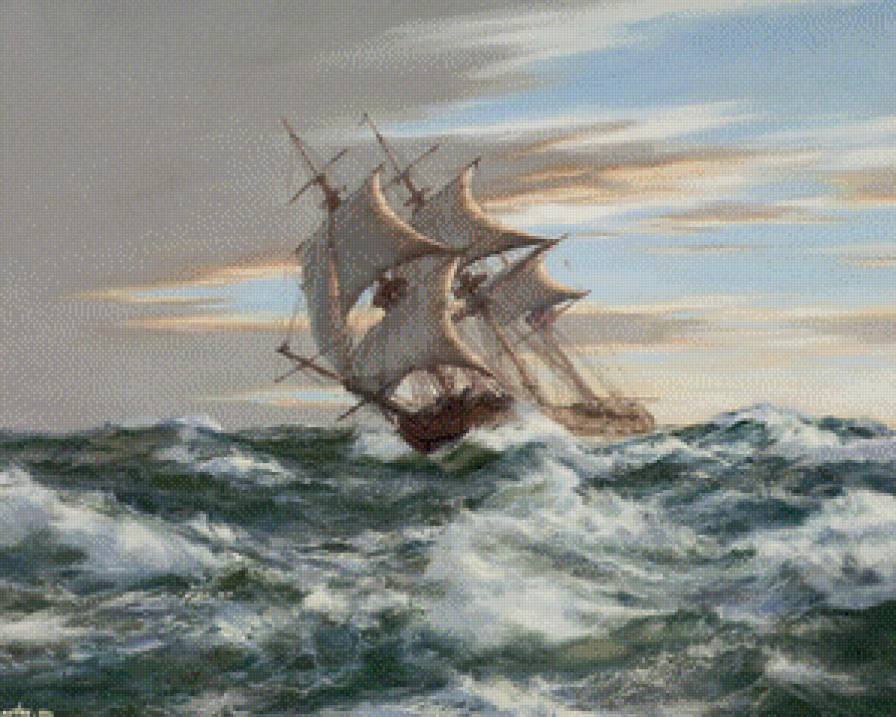 Корабль - шторм, корабль, море - предпросмотр