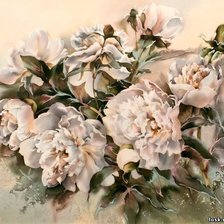 Схема вышивки «пионы»