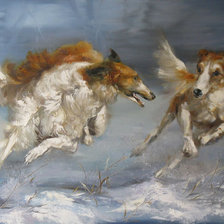 Схема вышивки «борзые»