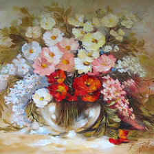 Схема вышивки «цветы в вазе»