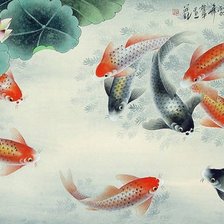 Схема вышивки «Карпы Кои»