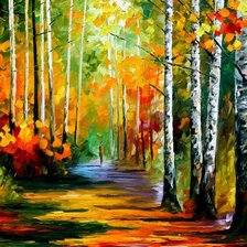 Схема вышивки «берёзы осенью»