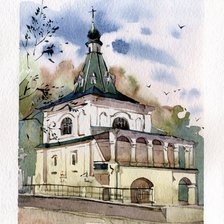 Схема вышивки «церквушка»