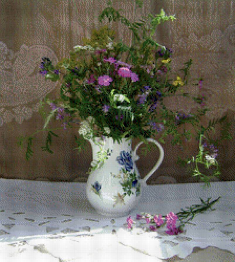 летний букет в кувшине - предпросмотр