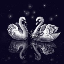 Схема вышивки «лебеди»