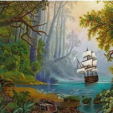 Схема вышивки «кораблик»