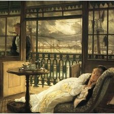 дама на веранде