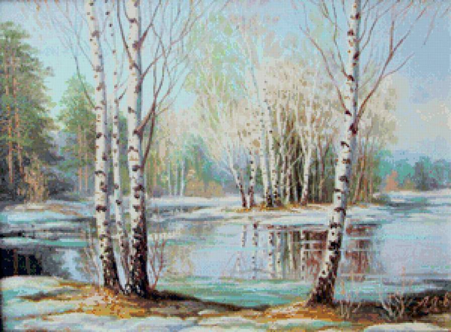 ранняя весна - природа, пейзаж, весна, река, времена года, дерево, лес - предпросмотр