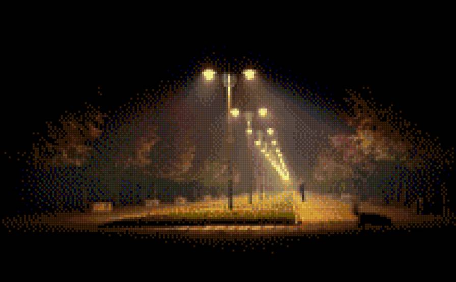 Любовь дарит свет - ночь, фонарь, влюбленные - предпросмотр