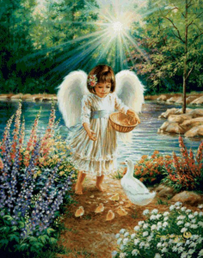 девочка ангелок - добро, детское, крылья, девочки, ангелочки, ангелы, дети, ангел - предпросмотр