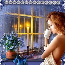 Схема вышивки «У окна»