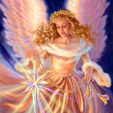 Схема вышивки «ангел со звездой»