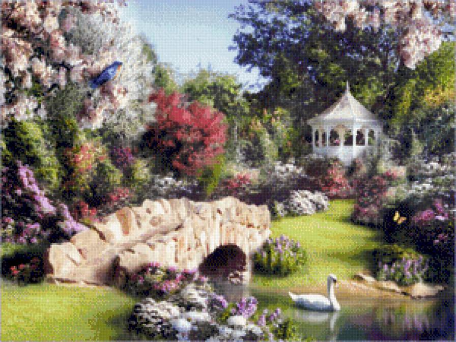 Пейзаж 9 - природа, літо, озеро, парк, пейзаж, краса - предпросмотр