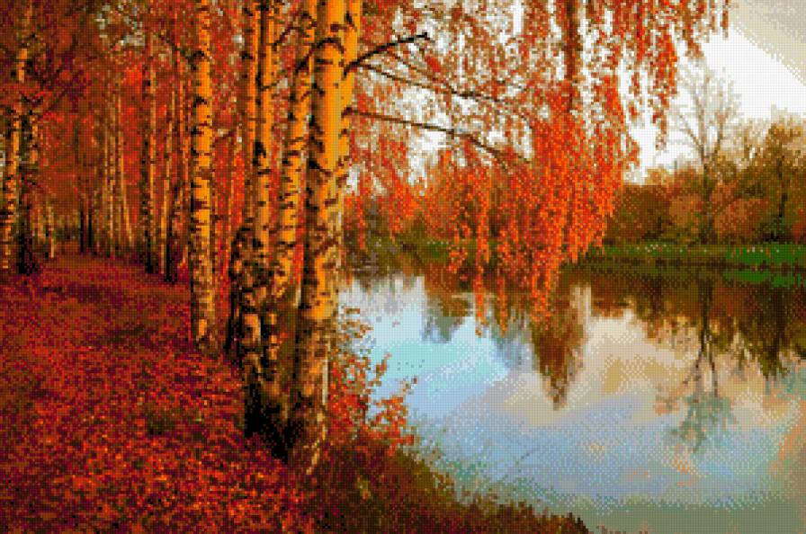 осінь - природа, дерева, вода, ліс - предпросмотр