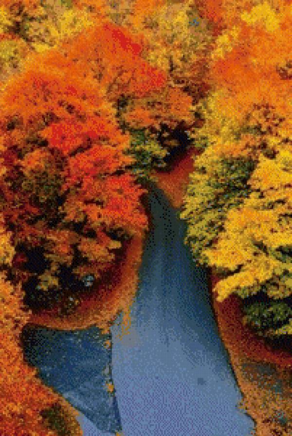 осінь - ліс, природа, дорога - предпросмотр