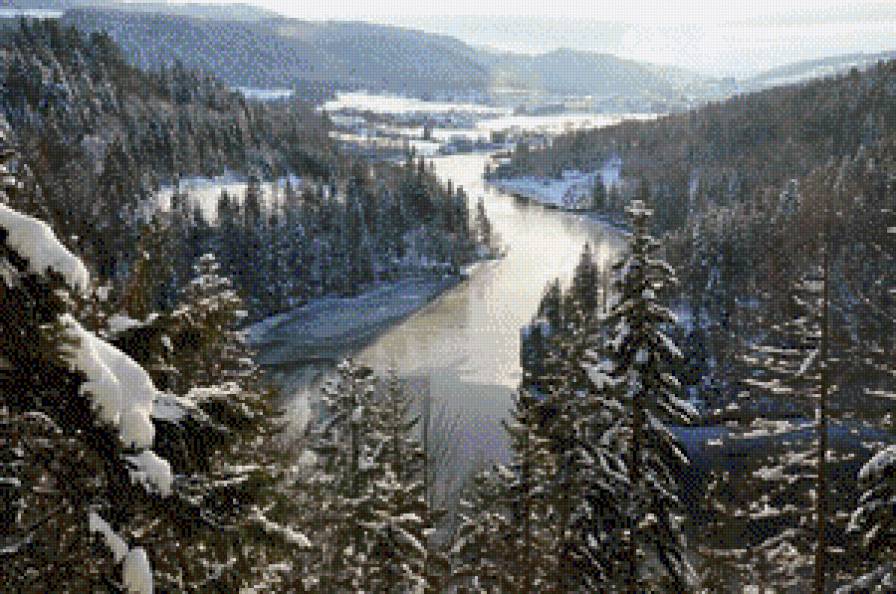 Гори - природа, зима, гори, вода - предпросмотр