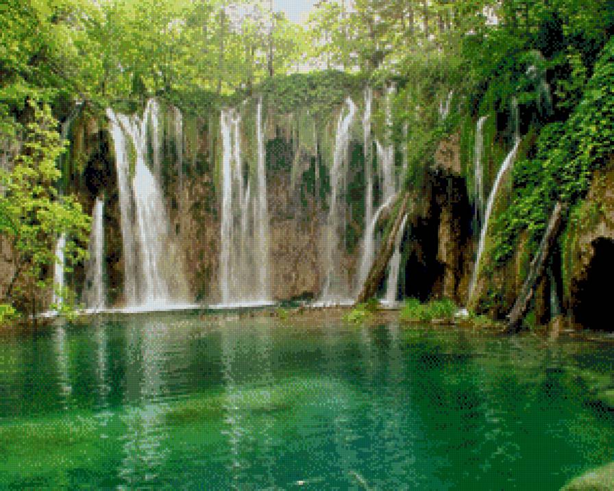 водоспад - вода, природа, літо, гори - предпросмотр