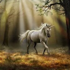 Схема вышивки «единорог в лесу»