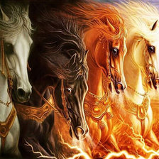 Схема вышивки «Лошади»