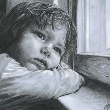 Схема вышивки «дитина у вікна»