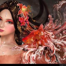 Схема вышивки «рыбка золотая»