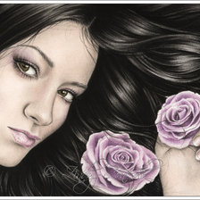 Схема вышивки «дівчина»