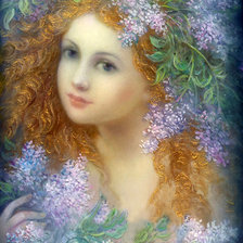 Схема вышивки «девушка в сирени»