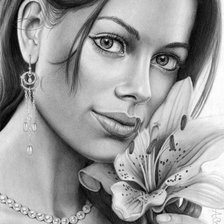 Схема вышивки «девушка с цветком»