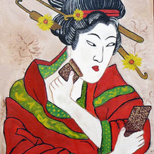 Схема вышивки «гейша»