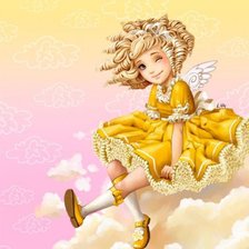 Схема вышивки «ангелочек на облачке»