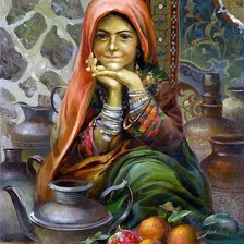 Схема вышивки «портрет восточной девочки»